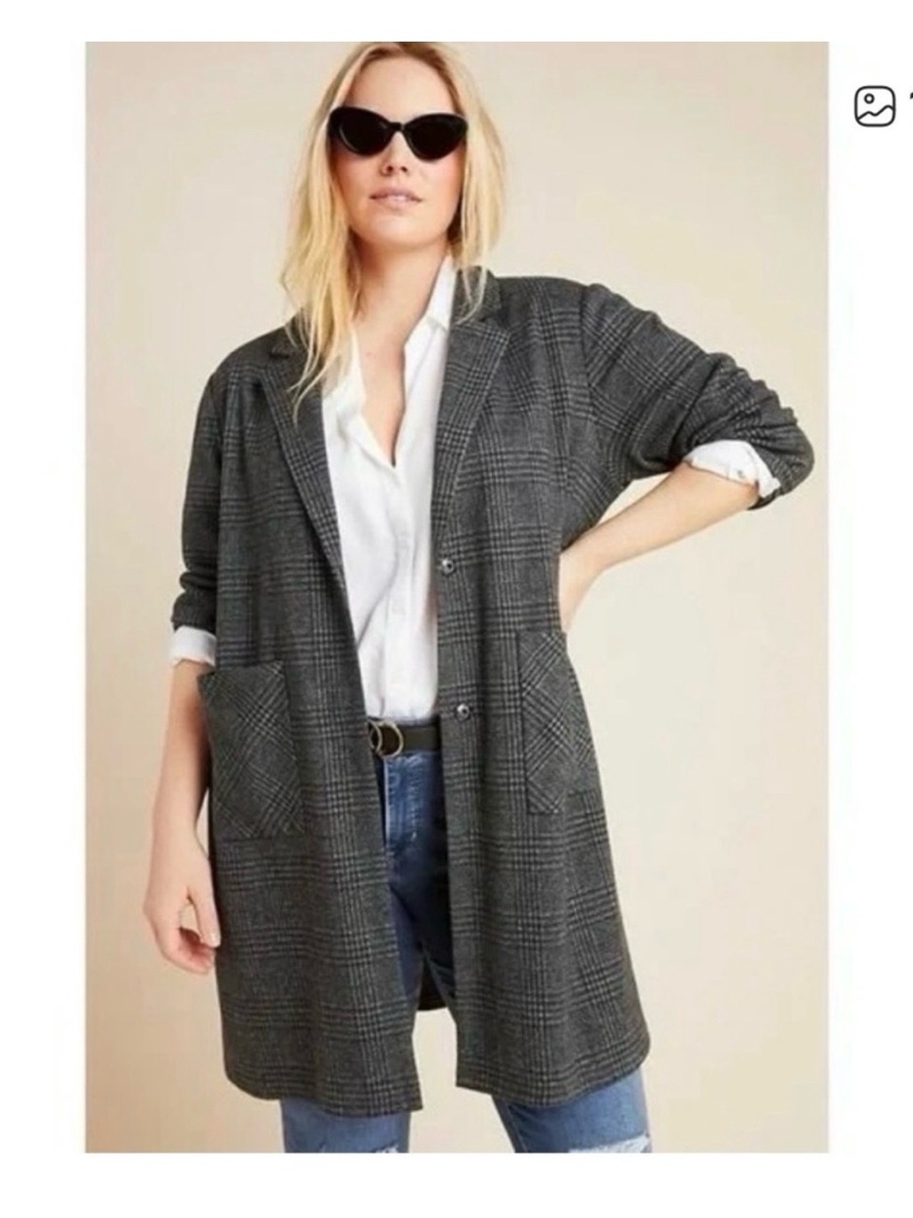 ANTHROPOLOGIE Harlyn Plaid Coat